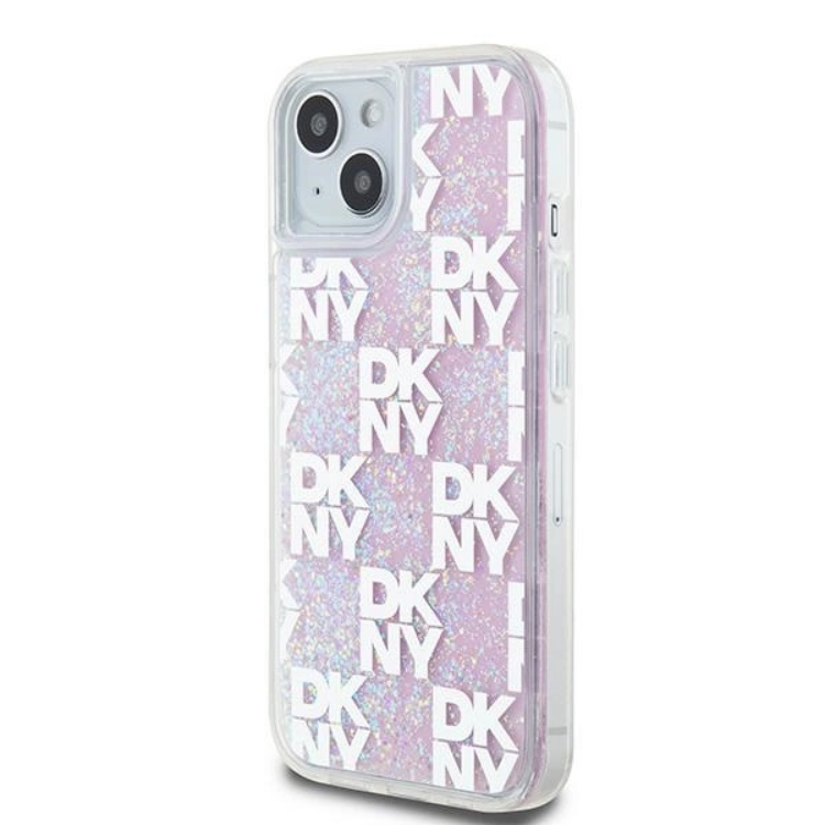 DKNY DKNY Mobilskal till iPhone 14 Liquid Glitter Multi Logo - Rosa