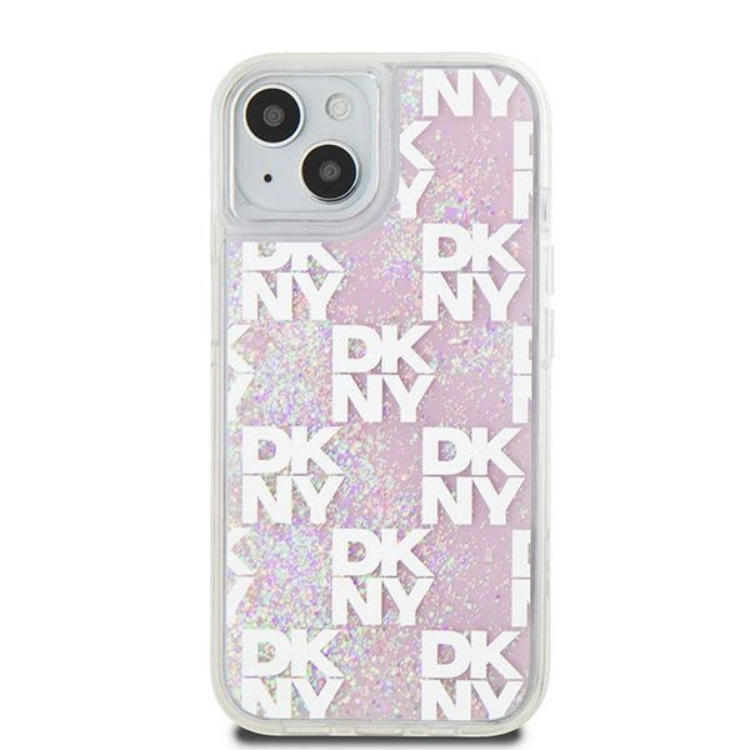 DKNY DKNY Mobilskal till iPhone 14 Liquid Glitter Multi Logo - Rosa