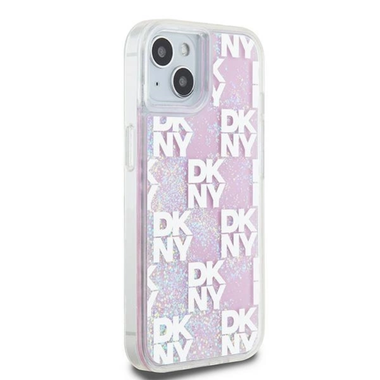 DKNY DKNY Mobilskal till iPhone 14 Liquid Glitter Multi Logo - Rosa