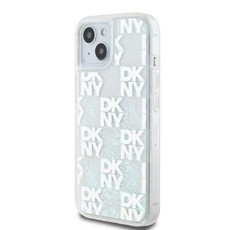 DKNY DKNY Mobilskal till iPhone 14 Liquid Glitter Multi Logo - Vit