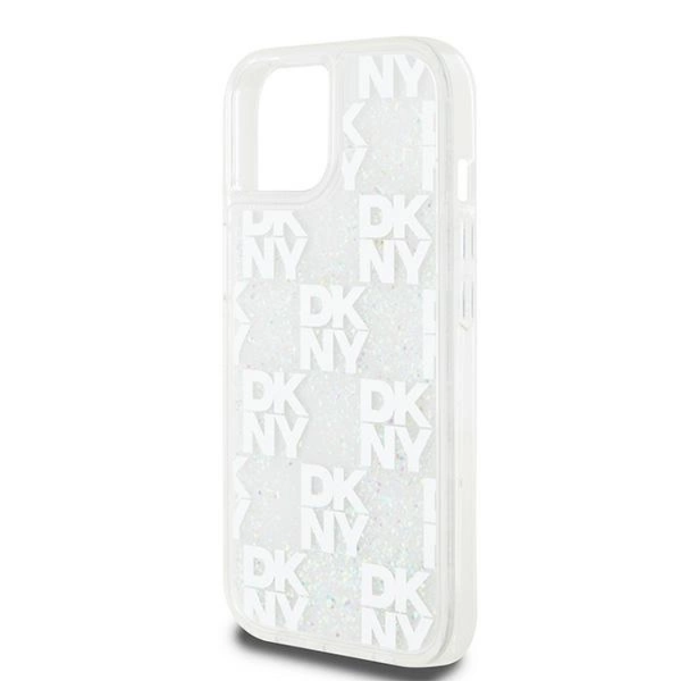 DKNY DKNY Mobilskal till iPhone 14 Liquid Glitter Multi Logo - Vit