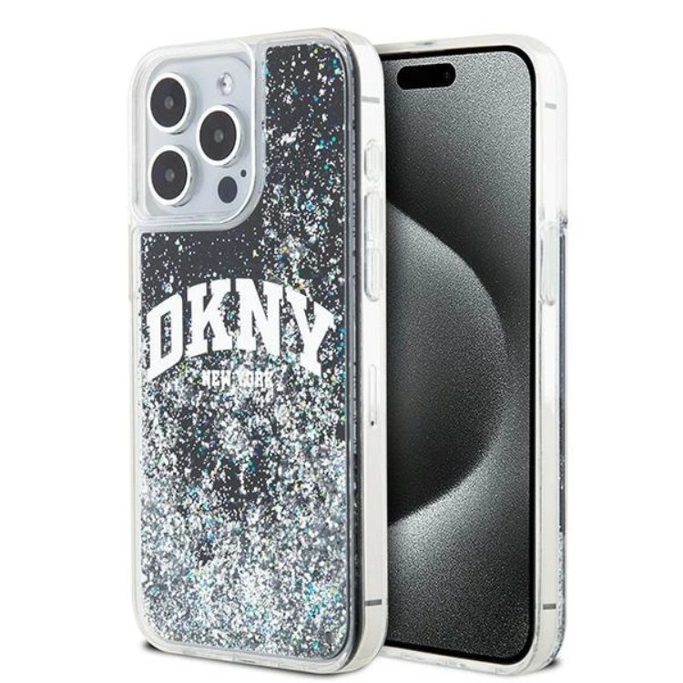 DKNY DKNY Mobilskal till iPhone 14 Pro Max Liquid Glitter Big Logo - Svart