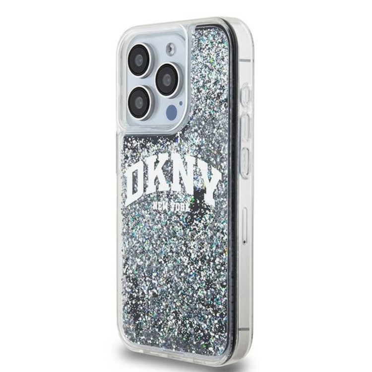 DKNY DKNY Mobilskal till iPhone 14 Pro Liquid Glitter Big Logo - Svart