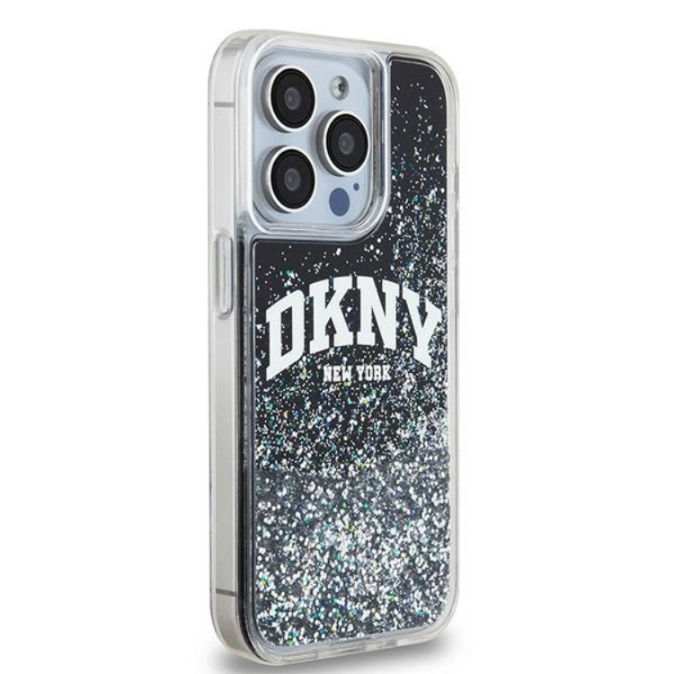 DKNY DKNY Mobilskal till iPhone 14 Pro Liquid Glitter Big Logo - Svart