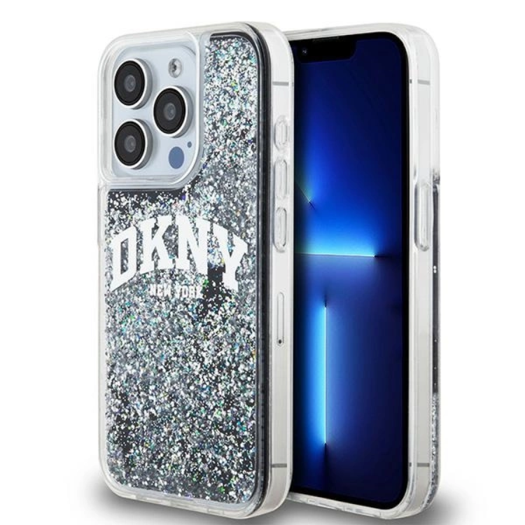 DKNY DKNY Mobilskal till iPhone 14 Pro Liquid Glitter Big Logo - Svart