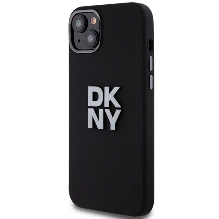 DKNY DKNY Mobilskal till iPhone 15/14/13 Liquid Silikon Metal Logo - Svart