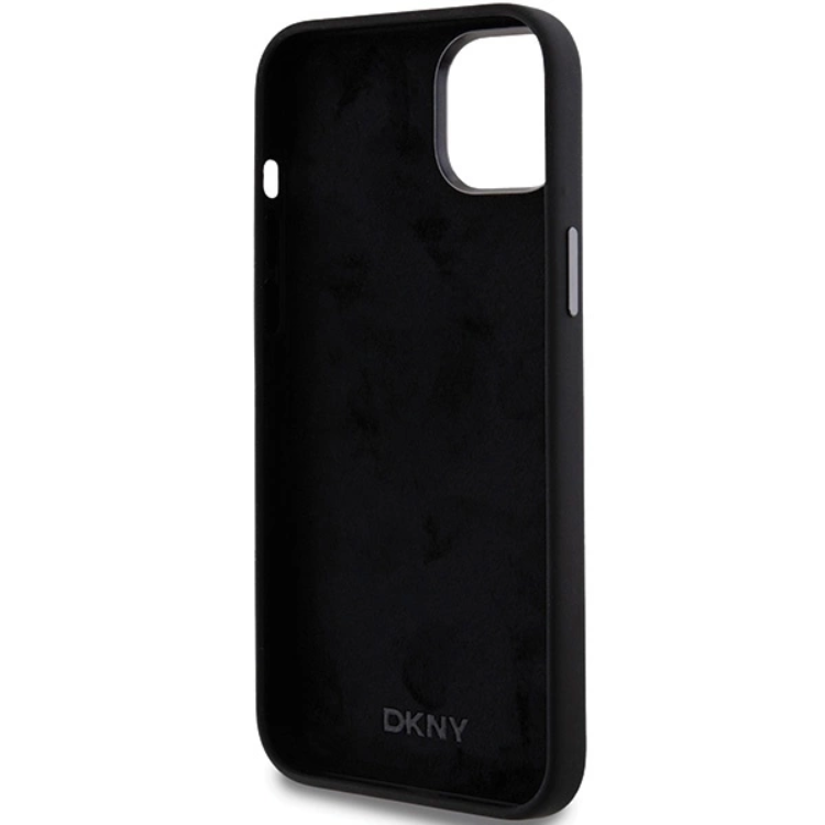 DKNY DKNY Mobilskal till iPhone 15/14/13 Liquid Silikon Metal Logo - Svart