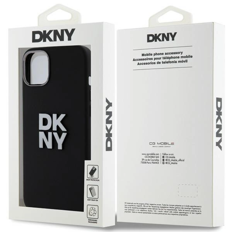 DKNY DKNY Mobilskal till iPhone 15/14/13 Liquid Silikon Metal Logo - Svart