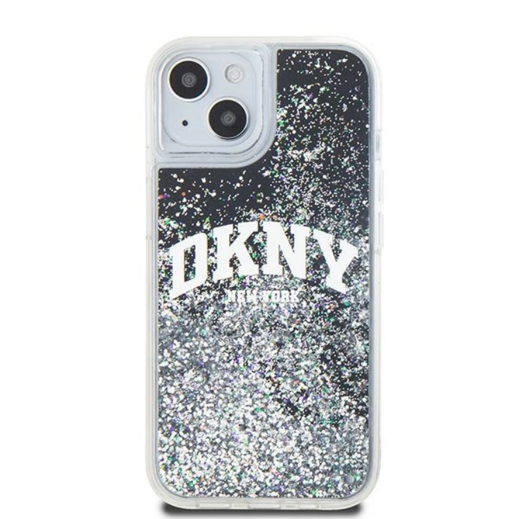 DKNY DKNY Mobilskal till iPhone 15/14 Plus Liquid Glitter Big Logo - Svart