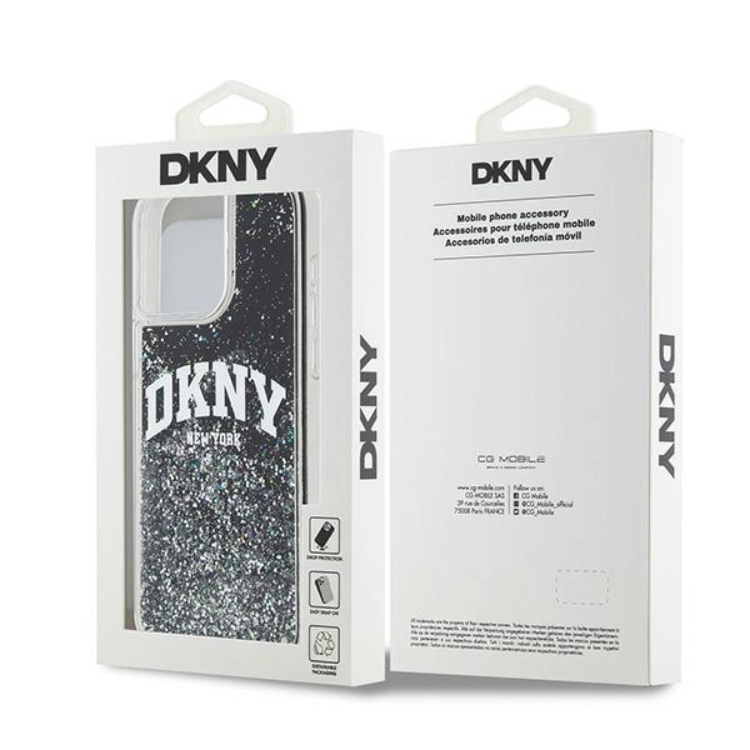 DKNY DKNY Mobilskal till iPhone 15 Pro Max Liquid Glitter Big Logo - Svart