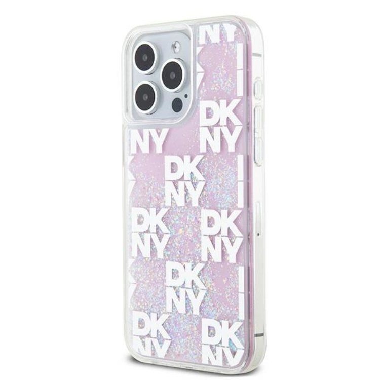 DKNY DKNY Mobilskal till iPhone 15 Pro Max Liquid Glitter Multi Logo - Rosa
