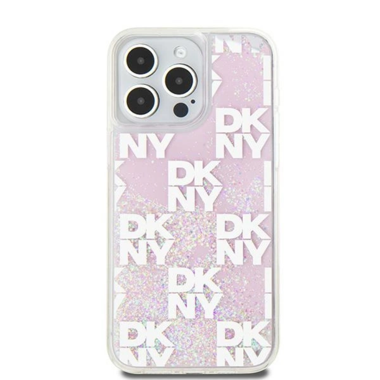 DKNY DKNY Mobilskal till iPhone 15 Pro Max Liquid Glitter Multi Logo - Rosa