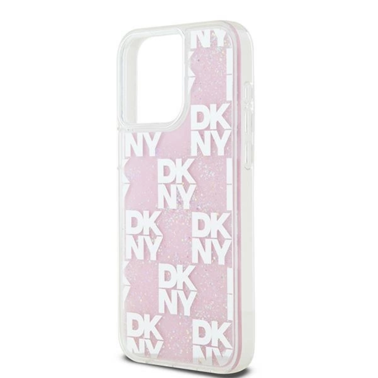 DKNY DKNY Mobilskal till iPhone 15 Pro Max Liquid Glitter Multi Logo - Rosa