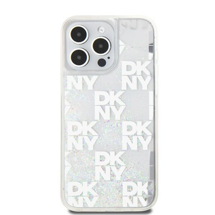 DKNY DKNY Mobilskal till iPhone 15 Pro Max Liquid Glitter Multi Logo - Vit