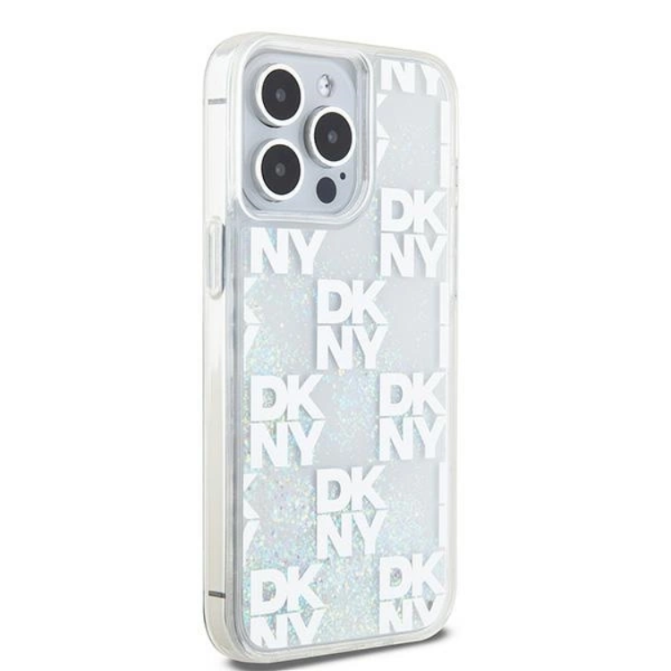 DKNY DKNY Mobilskal till iPhone 15 Pro Max Liquid Glitter Multi Logo - Vit