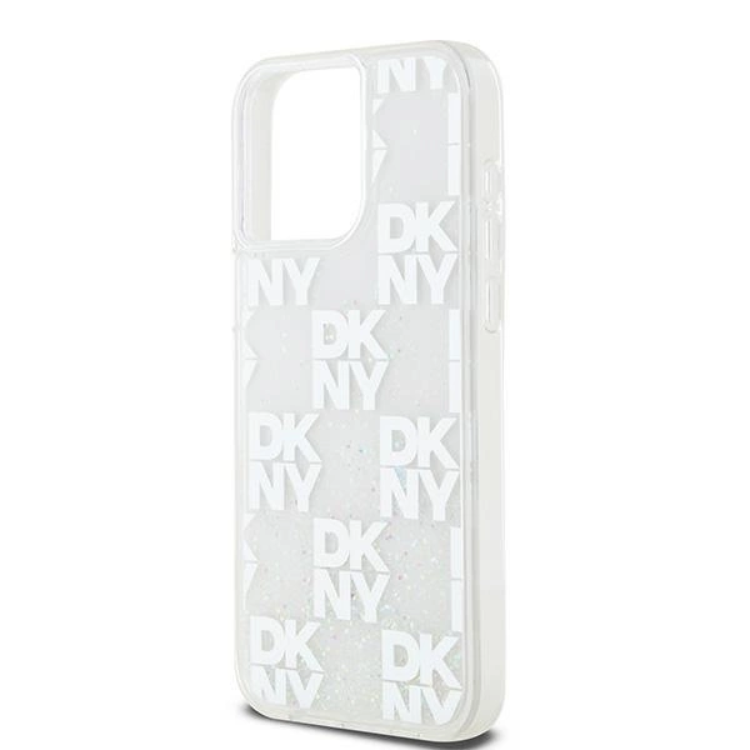 DKNY DKNY Mobilskal till iPhone 15 Pro Max Liquid Glitter Multi Logo - Vit