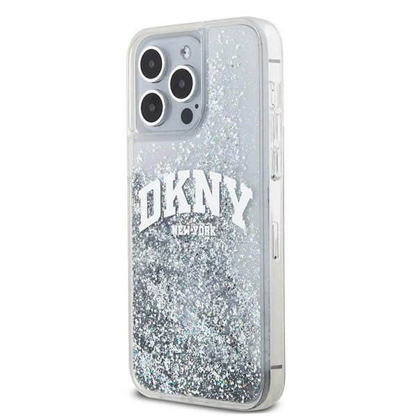 DKNY DKNY Mobilskal till iPhone 15 Pro Liquid Glitter Big Logo - Vit