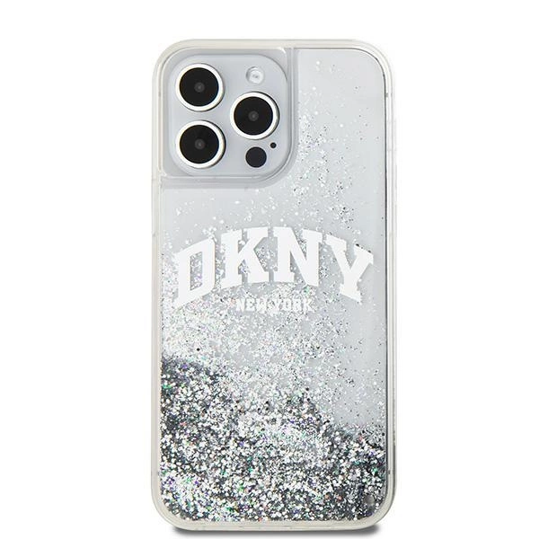 DKNY DKNY Mobilskal till iPhone 15 Pro Liquid Glitter Big Logo - Vit