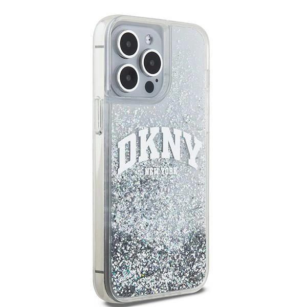 DKNY DKNY Mobilskal till iPhone 15 Pro Liquid Glitter Big Logo - Vit