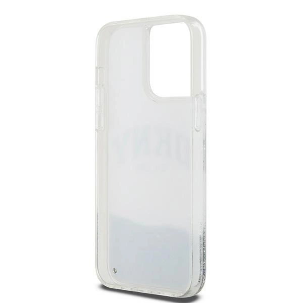 DKNY DKNY Mobilskal till iPhone 15 Pro Liquid Glitter Big Logo - Vit