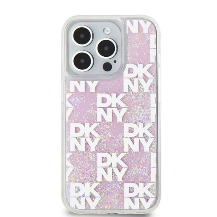 DKNY DKNY Mobilskal till iPhone 15 Pro Liquid Glitter Multi Logo - Rosa
