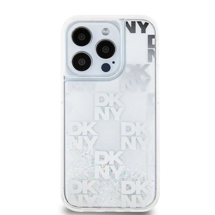 DKNY DKNY Mobilskal till iPhone 15 Pro Liquid Glitter Multi Logo - Vit