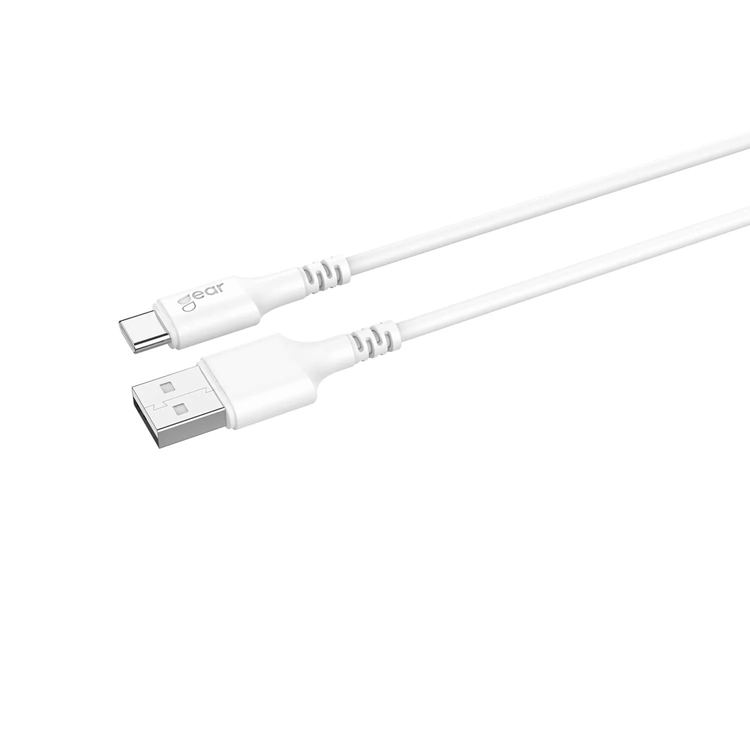 GEAR GEAR Laddkabel USB-C till USB-A kabel 2.0 2m Vit gen2 Rund