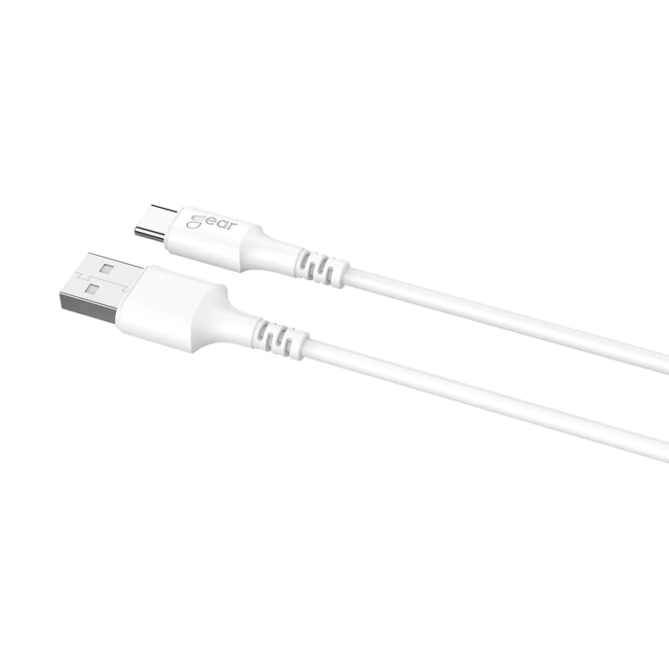 GEAR GEAR Laddkabel USB-C till USB-A kabel 2.0 2m Vit gen2 Rund