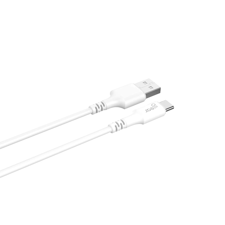 GEAR GEAR Laddkabel USB-C till USB-A kabel 2.0 2m Vit gen2 Rund