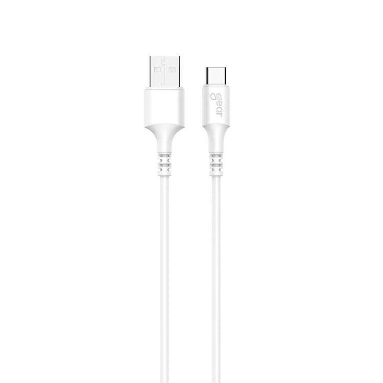GEAR GEAR Laddkabel USB-C till USB-A kabel 2.0 2m Vit gen2 Rund