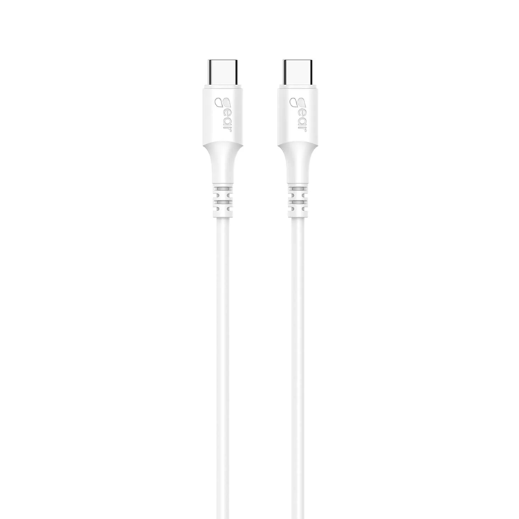 GEAR GEAR USB-C till USB-C kabel 2.0 1m Vit Rund kabel