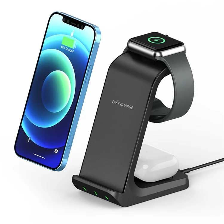 OEM 3-in-1 Trådlös laddare iPhone Apple Watch AirPods AK03 - Svart