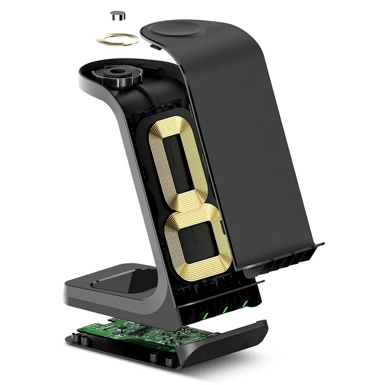 OEM 3-in-1 Trådlös laddare iPhone Apple Watch AirPods AK03 - Svart