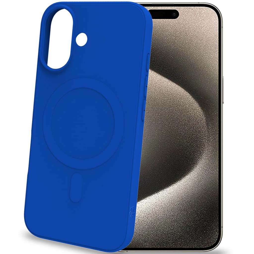 Celly Celly Mobilskal till iPhone 16 Magsafe Cromo Soft Rubber - Blå