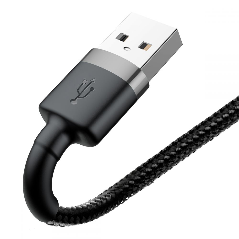 BASEUS BASEUS Cafule USB-A till Lightning kabel 1m Grå / Svart