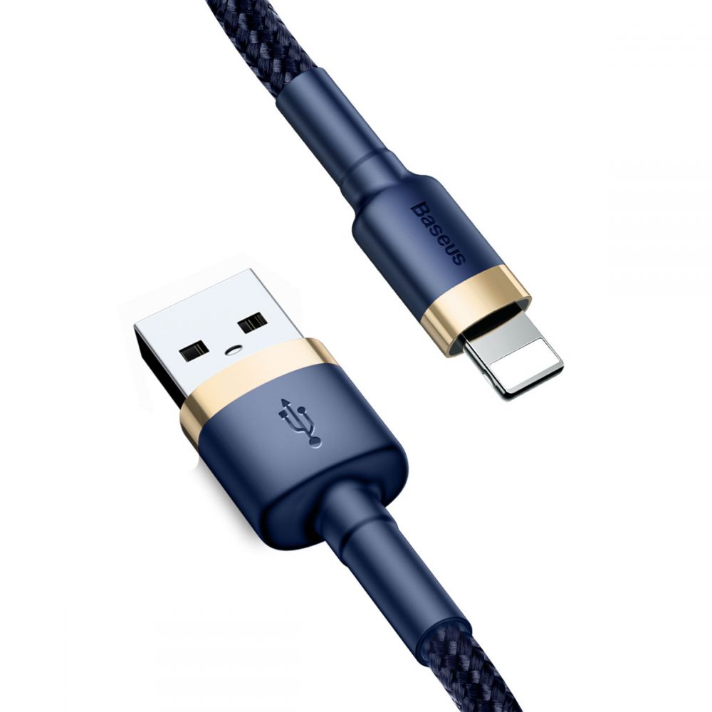 BASEUS BASEUS Cafule USB-A till Lightning kabel 2m Marinblå / Guld