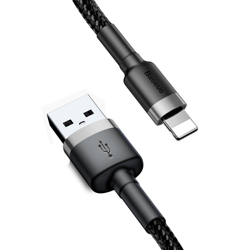 BASEUS Baseus Cafule USB-A till Lightning kabel 3m Grå / Svart
