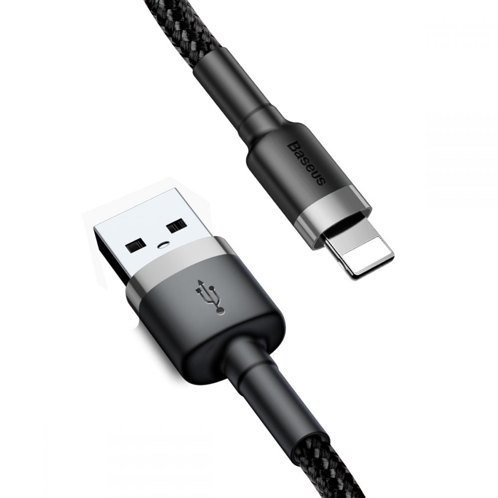 BASEUS Baseus Cafule USB-A till Lightning kabel 0.5m Grå / Svart