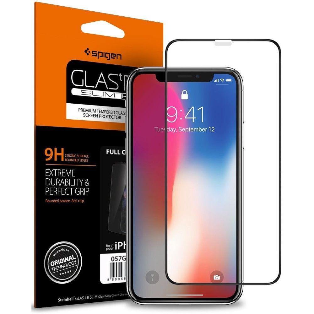 Spigen Spigen FC Härdat Glas Skärmskydd iPhone X/XS/11 Pro - Svart