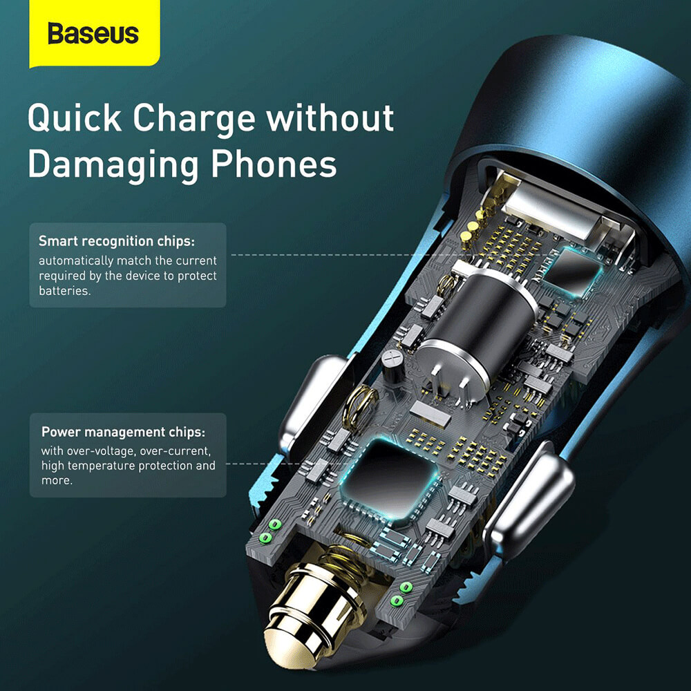 BASEUS BASEUS billaddare 40W Kabel USB-C till Lightning 1m