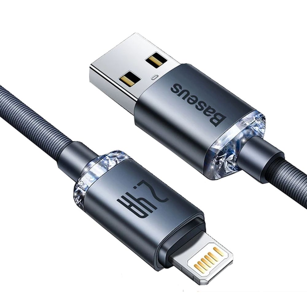 BASEUS BASEUS Crystal Shine USB-A till Lightning kabel 2.4A 2m svart