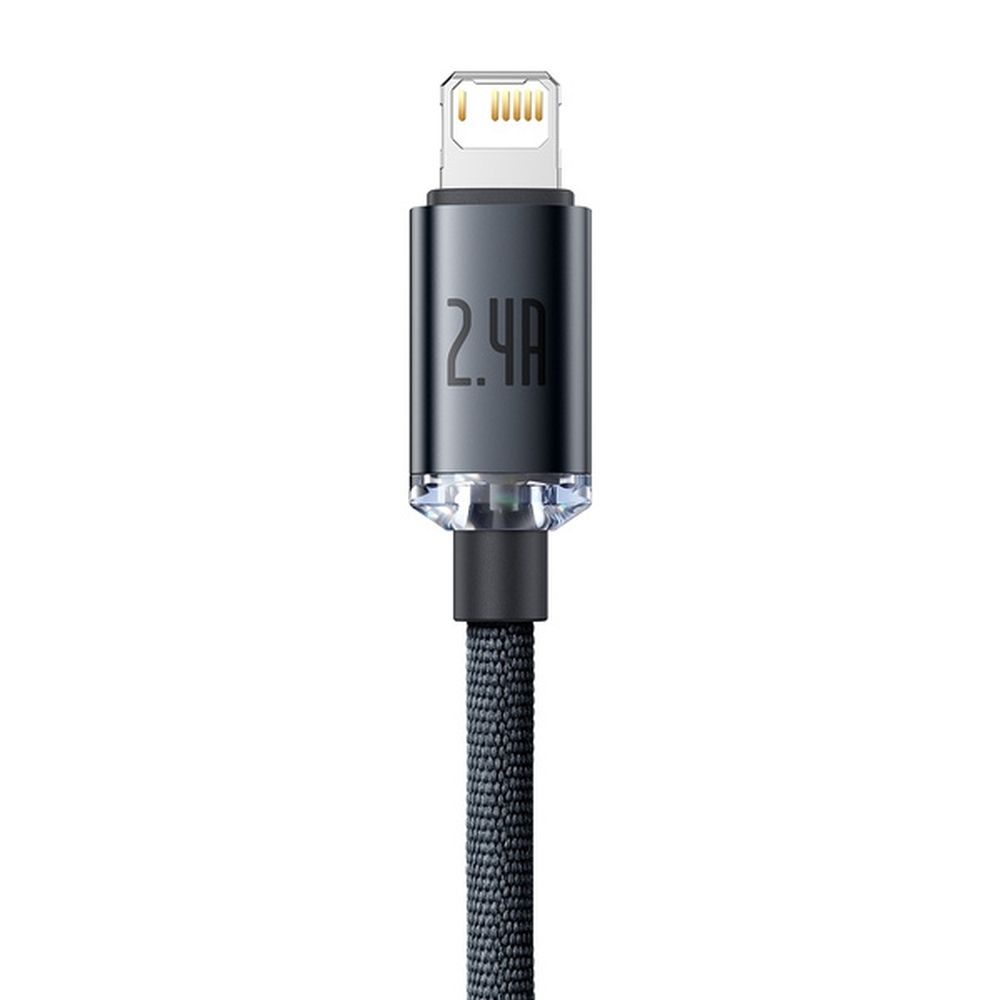 BASEUS BASEUS Crystal Shine USB-A till Lightning kabel 2.4A 2m svart