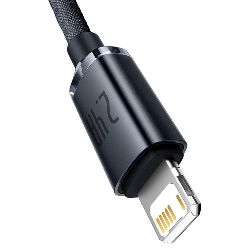 BASEUS BASEUS Crystal Shine USB-A till Lightning kabel 2.4A 2m svart