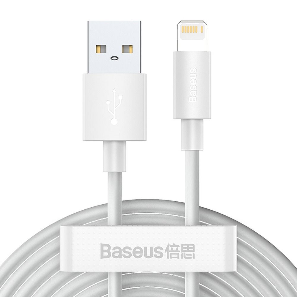 UTGATT1 BASEUS kabel USB till Lightning 2,4A 1,5m 2 st i setet