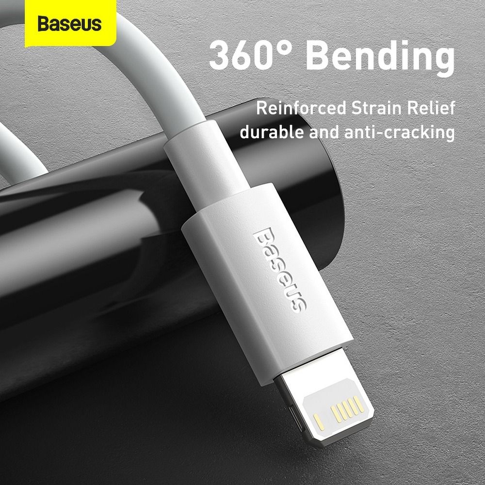 UTGATT1 BASEUS kabel USB till Lightning 2,4A 1,5m 2 st i setet