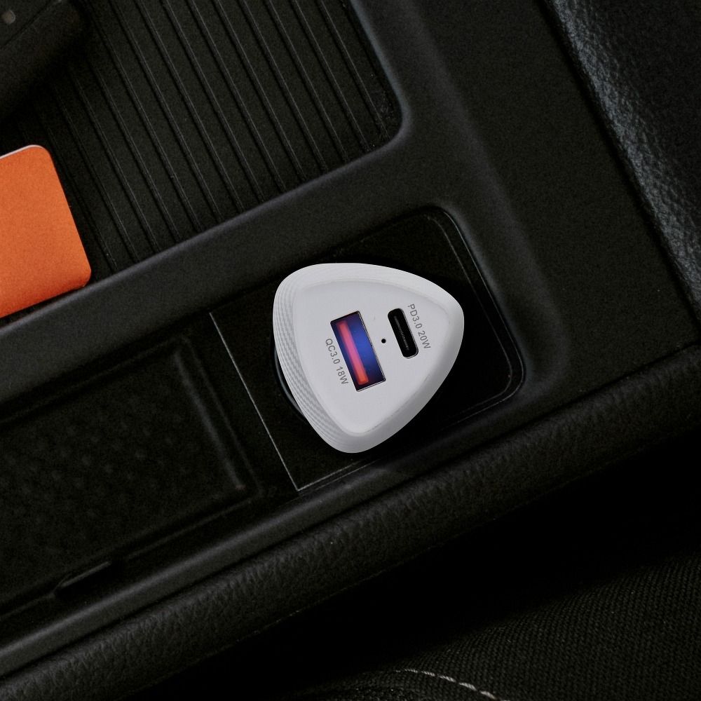 Forcell FORCELL billaddare USB-C 3.0 PD20W USB QC3.0 18W 5A vit