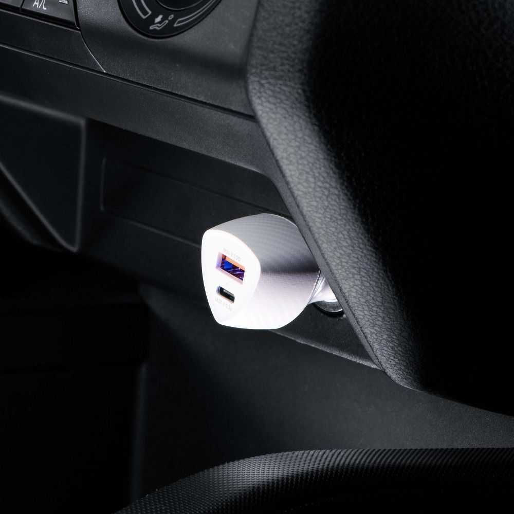 Forcell FORCELL billaddare USB-C 3.0 PD20W USB QC3.0 18W 5A vit