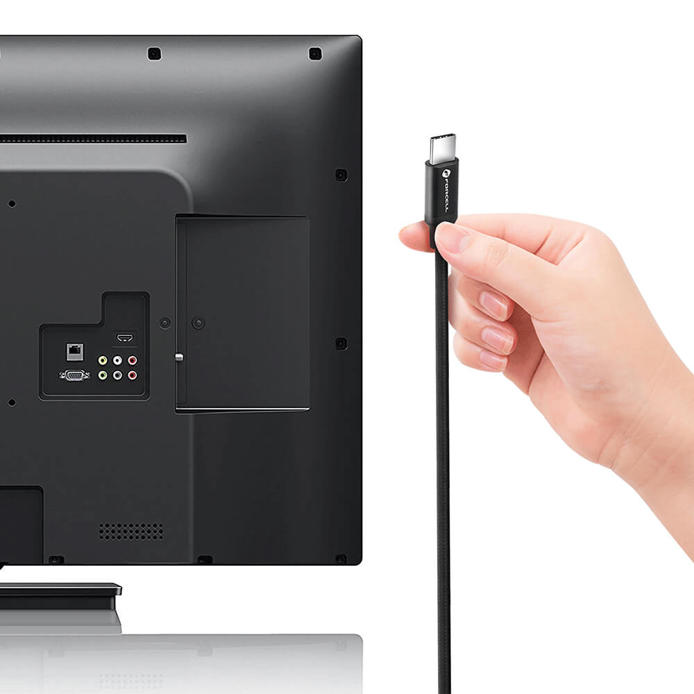 Forcell FORCELL USB-C till USB-C kabel QC4.0 PD100W / 4K / 20Gbit/s 1m