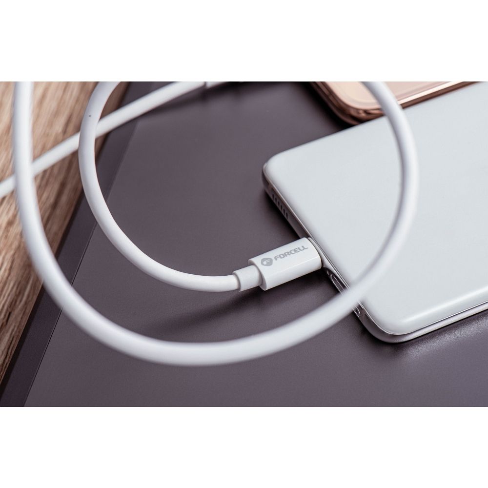 Forcell FORCELL USB-C till USB-A kabel QC4.0 3A/20V 60W C336 1m vit