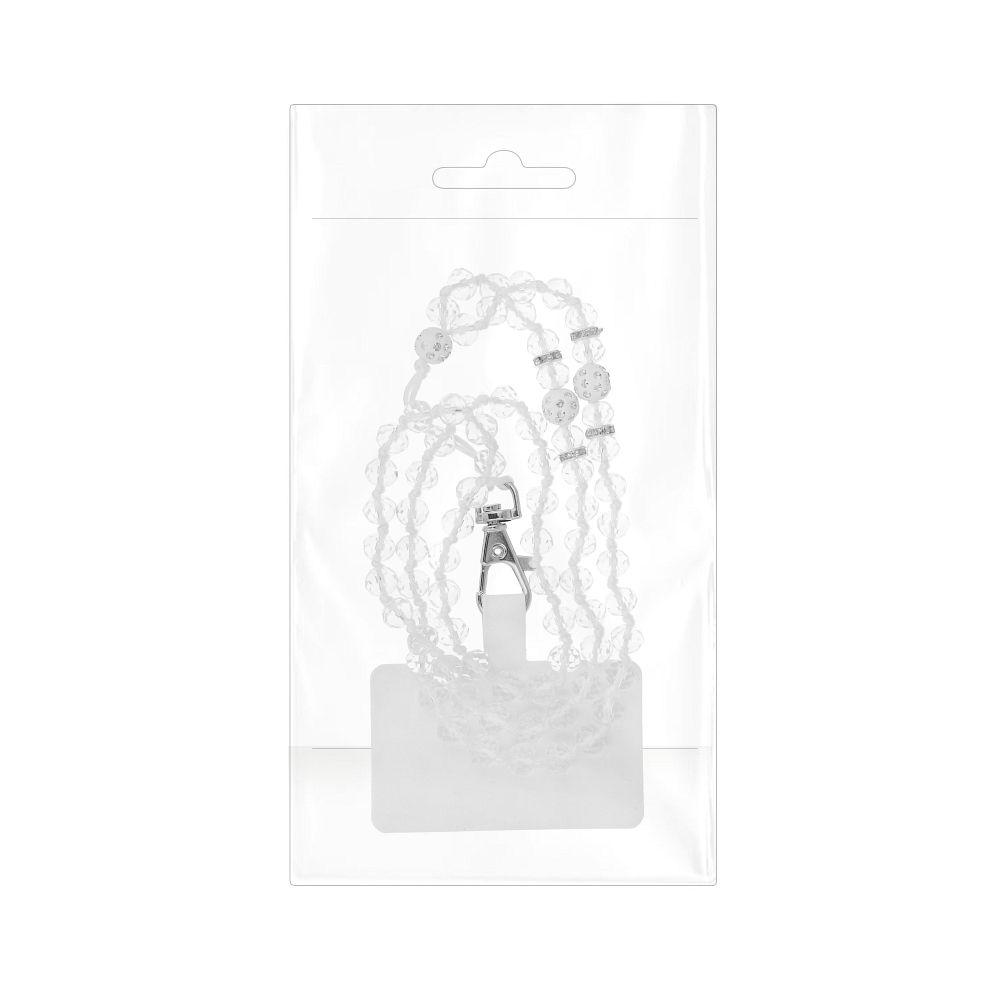 OEM CRYSTAL DIAMOND hänge för telefonen runt halsen vit